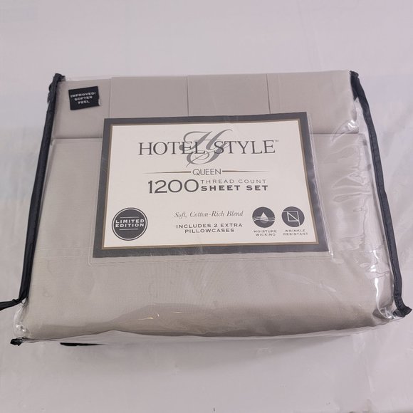 Hotel Style 1200 Thread Count Soft Cotton Sheet Set - Queen Size - Picture 12 of 13